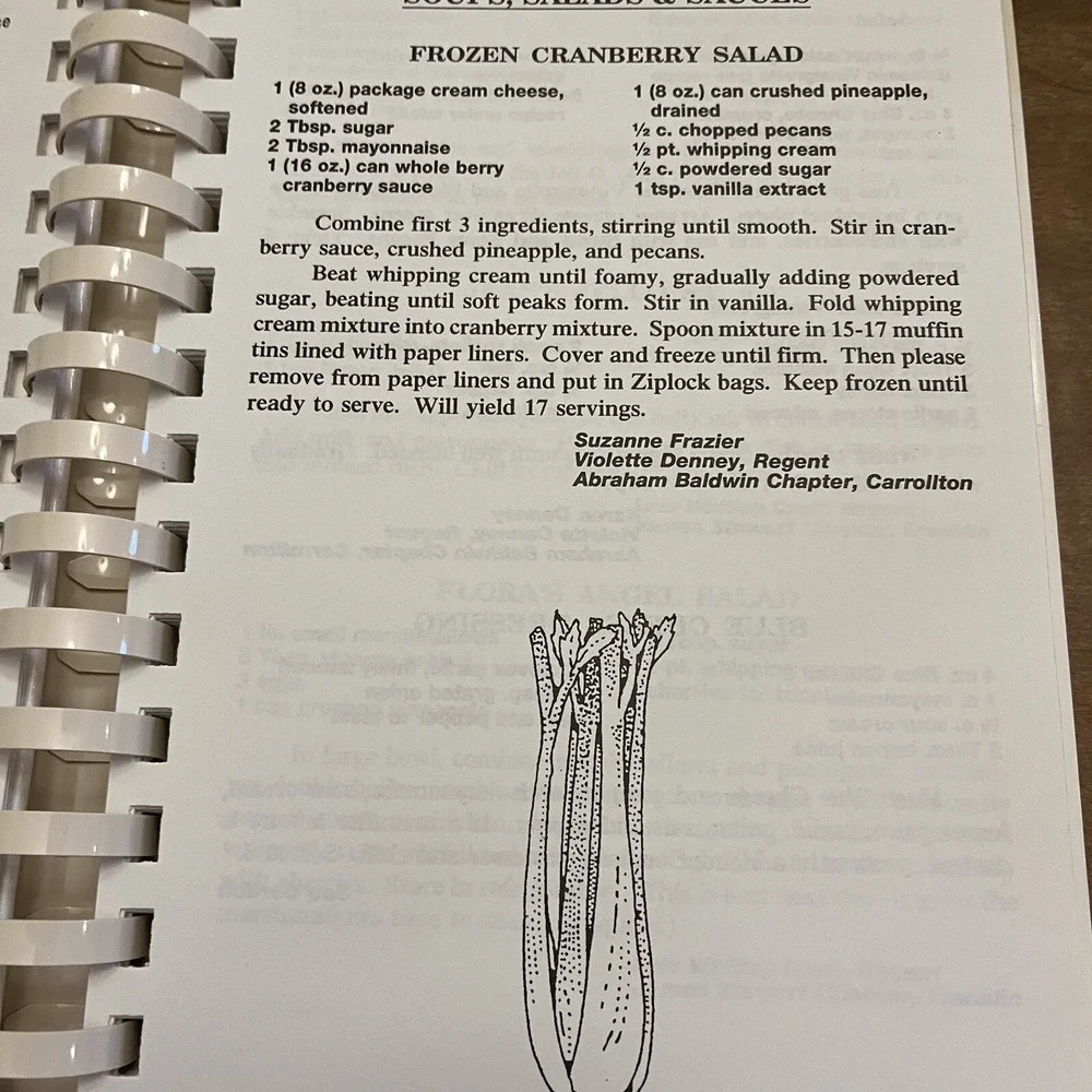 VTG NSDAR Abraham Baldwin Chapter 50th Anniversary Cookbook Carrollton Georgia